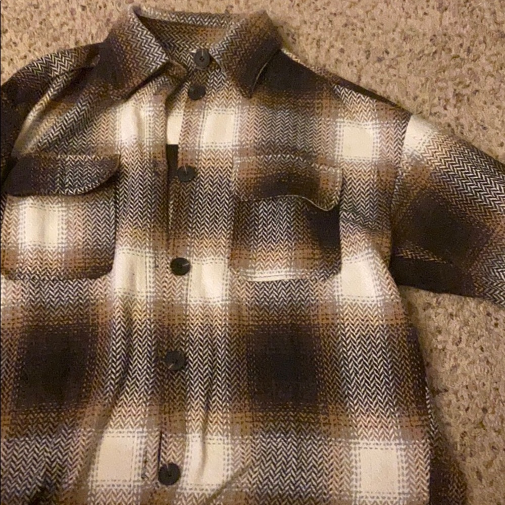 SHEIN Plaid Flap Pocket Overcoat